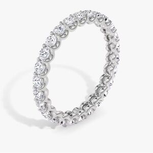 2ct TW Round Lab Diamond Shared Prong Eternity Ring in 14k White Gold Size 7